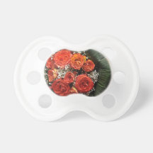 Bouquet de roses rouges tétine pour bébé