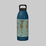 Bouteille azurée et ambre de liberté de girafes bouteilles