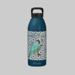 Bouteille peinte de liberté de turquoise de paon bouteilles