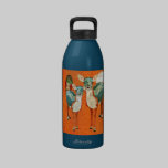 Bouteille rose de liberté de hibou et de cerfs com bouteilles