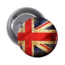 Bouton britannique grunge de drapeau badge avec épingle