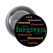 Bouton chrétien indulgent (noir) badge avec épingle