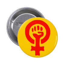 Bouton de puissance de femme badge avec épingle