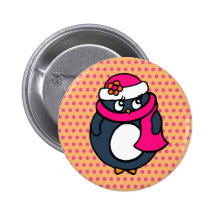 Bouton mignon de pingouin de vacances de Noël Badges Avec Agrafe