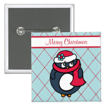 Bouton mignon de pingouin de vacances de Noël Badges Avec Agrafe