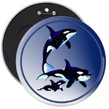 Boutons de famille d'épaulard badges avec agrafe