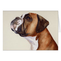 Boxer-Hund gemalt in der Wasserfarbe Grußkarten
