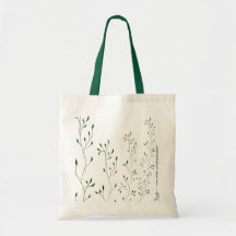 Branches et feuille verts sacs en toile
