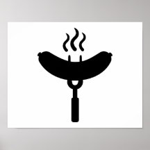 Bratwurst sausage BBQ barbecue Poster