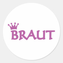 Braut mit Kronenikone Runder Aufkleber