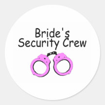 Braut-Sicherheits-Crew (Handschellen) Runder Aufkleber