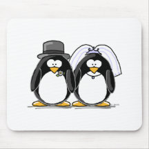 Braut-und Bräutigam-Pinguine Mousepads
