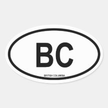 Britisch-Columbia "BC " Ovale Aufkleber