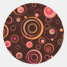 Brown/cercles espiègles de rose rétros autocollants