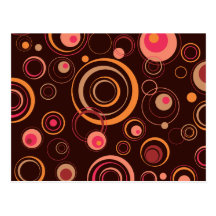 Brown/cercles espiègles de rose rétros carte postale