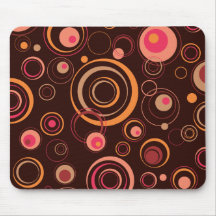 Brown/cercles espiègles de rose rétros tapis de souris