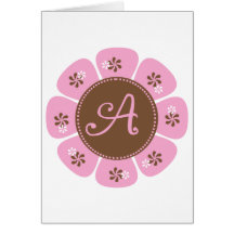 Brown et monogramme rose A Carte