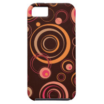 Brown/Rosa-spielerische Retro Kreise iPhone 5 Etuis