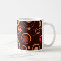 Brown/Rosa-spielerische Retro Kreise Kaffee Haferl