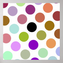 Brown und Grün-bunte Punkte Poster