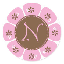 Brown und rosa Monogramm N