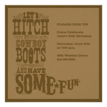 Brown-Western-Cowboystiefel-Einladung