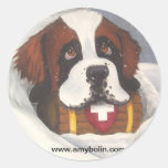 Bruch-Zeit-Heiliges Bernards, Hund, Bernhardiner Runde Sticker
