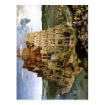 Bruegel D.?. , Pieter Turmbau zu Babel-Turm des Ba Postkarten