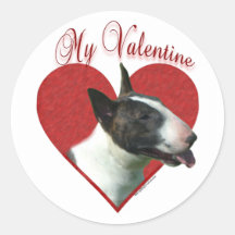 Bull-terrier mon Valentine - autocollant