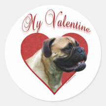 Bullmastiff mon Valentine - autocollant