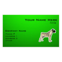 Bullmastiff vert cartes de visite professionnelles
