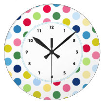 Bunte Regenbogen-Tupfen-Wanduhr