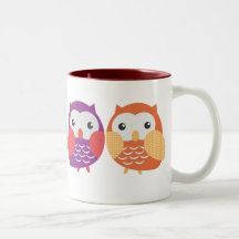 Bunter Eulen-Becher Tee Haferl