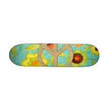 Bunter Girly starker Friedensblumendruck Skateboardbretter