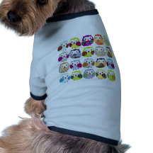 Buntes Eulen-Muster Hund Shirts