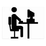 Büroangestelltikone Postkarte