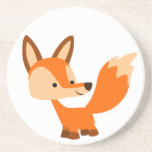 Caboteur amical mignon de Fox de bande dessinée dessous de verres