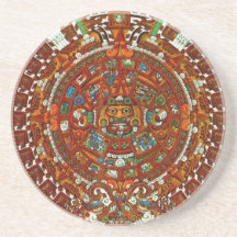 caboteur aztèque maya de grès de calendrier dessous de verre