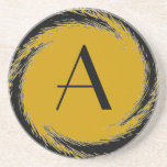 Caboteur décoré d'un monogramme de grès dessous de verre