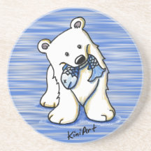 Caboteur d'ours blanc dessous de verre