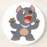 Caboteur mignon de diable tasmanien de bande dessi dessous de verres