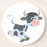 Caboteur pulsant mignon de vache à bande dessinée dessous de verres