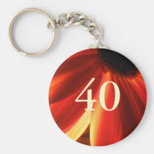 Cadeau d'anniversaire de fleur de lumières oranges porte-clef