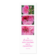 Cadeau rose de signet de fleur cartes de visite professionnelles