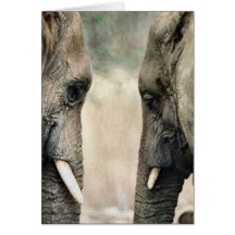 Cadeaux d'art d'amants d'éléphant carte