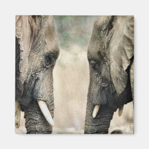 Cadeaux d'art d'amants d'éléphant aimants pour réfrigérateur