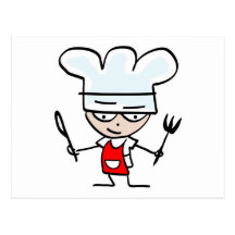 Cadeaux de cuisine avec la bande dessinée drôle -  carte postale