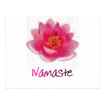 Cadeaux de yoga de "Namaste" de fleur de Lotus Cartes Postales