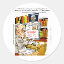 Cadeaux et tee - shirt drôles de bande dessinée de autocollants ronds