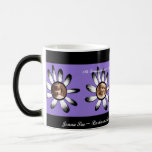 Cadres pourpres de fleur mugs à café
